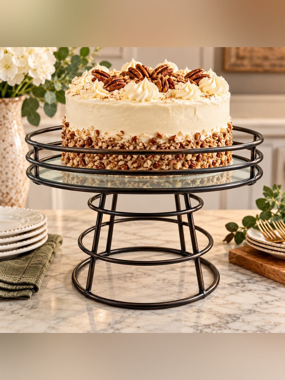 Vintage Heavy Metal Pedestal Cake Pan